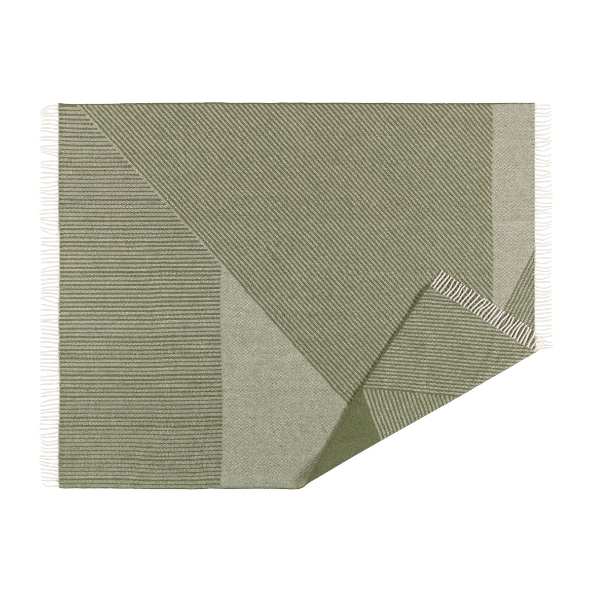 NJRD Stripes ullpledd 130 x 185 cm Grønn