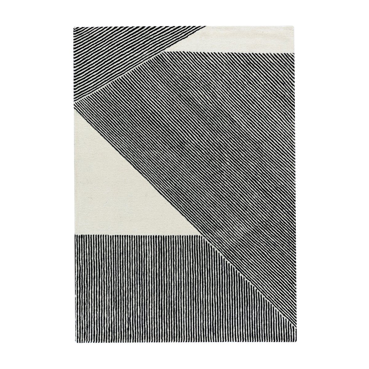 NJRD Stripes ullteppe naturhvit 170x240 cm