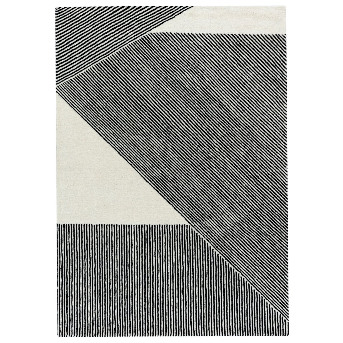 NJRD Stripes ullteppe naturhvit 200x300 cm