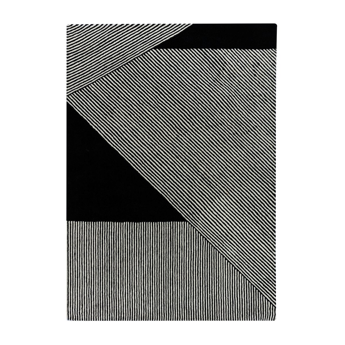 NJRD Stripes ullteppe svart 170x240 cm