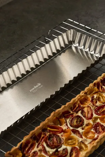 BAKE paiform med løs bunn - Rektangulær, rustfritt stål, 35x11 cm - Nordwik