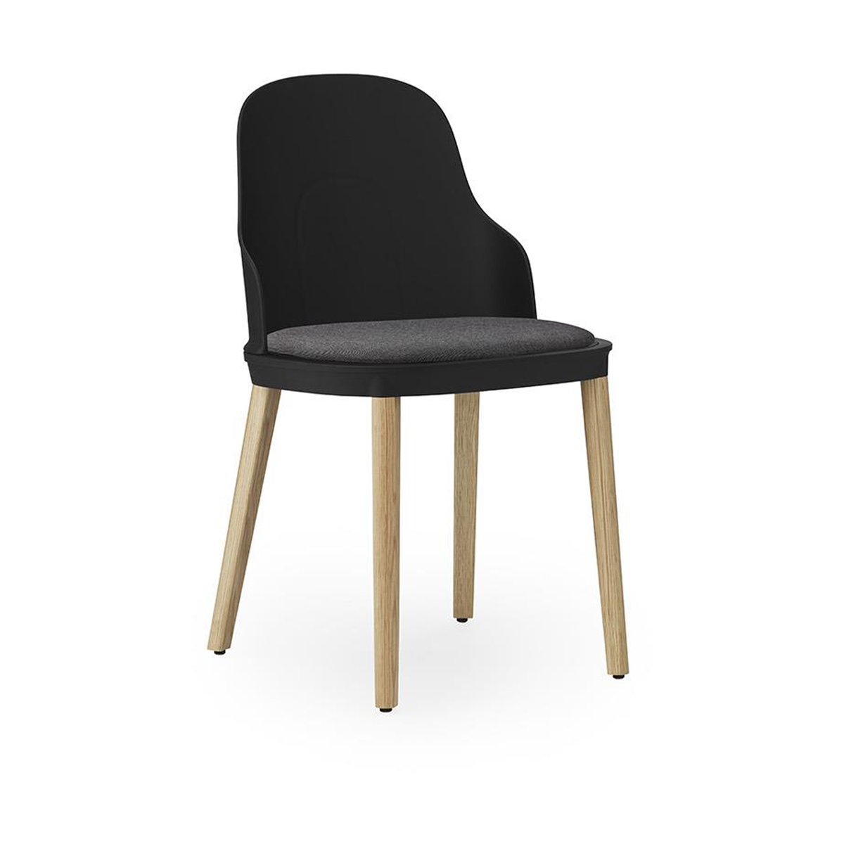 Normann Copenhagen Allez stol med pute og eikeben Black