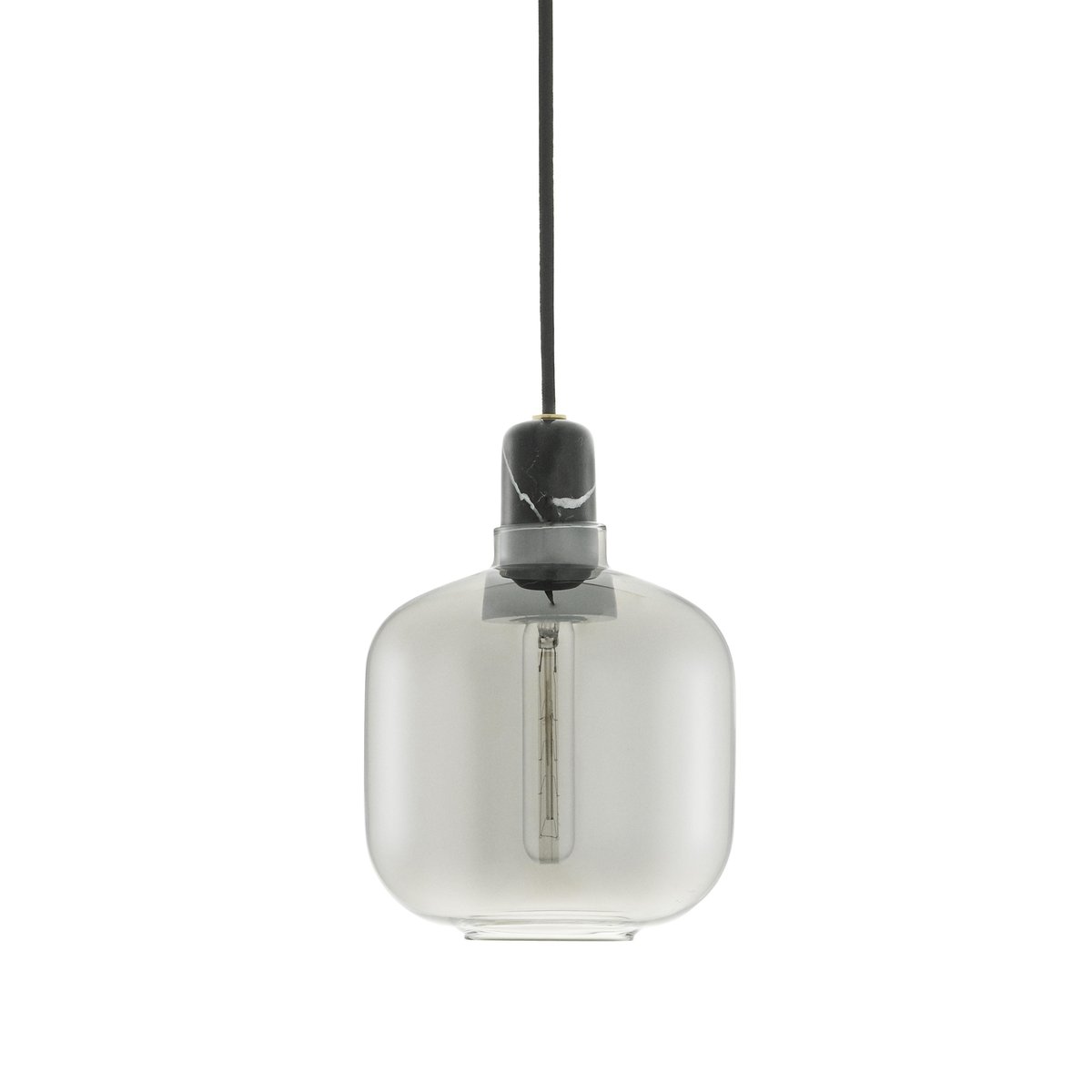 Amp lampe liten grå-sort