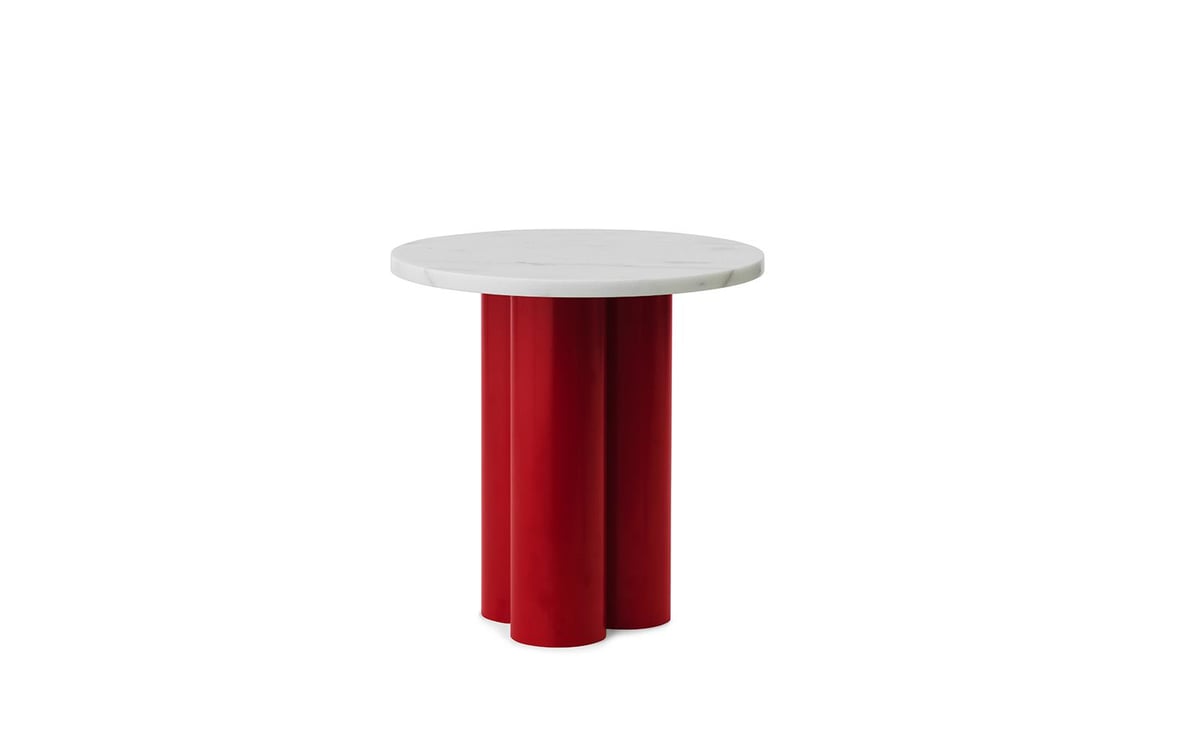Normann Copenhagen Dit sidebord Ø40 cm Klar rød-Hvit-carrara