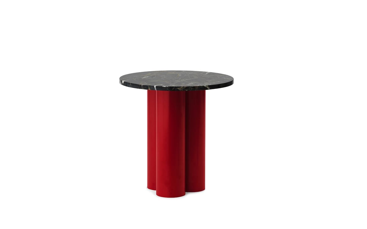 Normann Copenhagen Dit sidebord Ø40 cm Klar rød-Portoro-gold