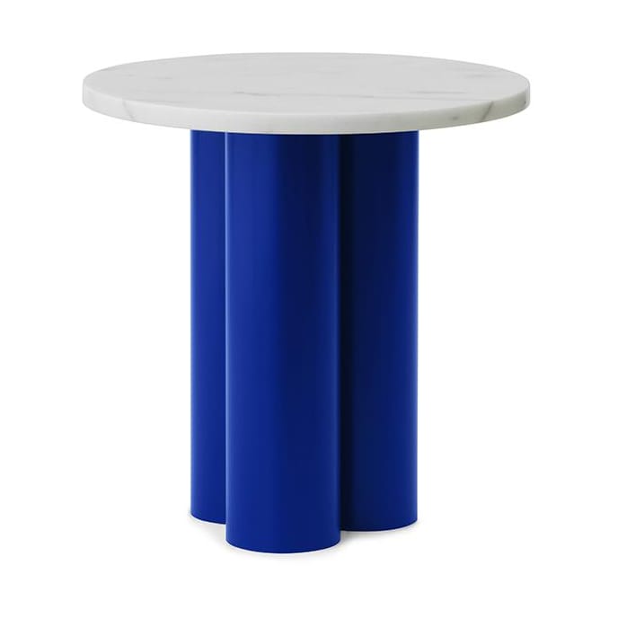 Dit sidebord Ø40 cm - White Carrara-bright blue - Normann Copenhagen