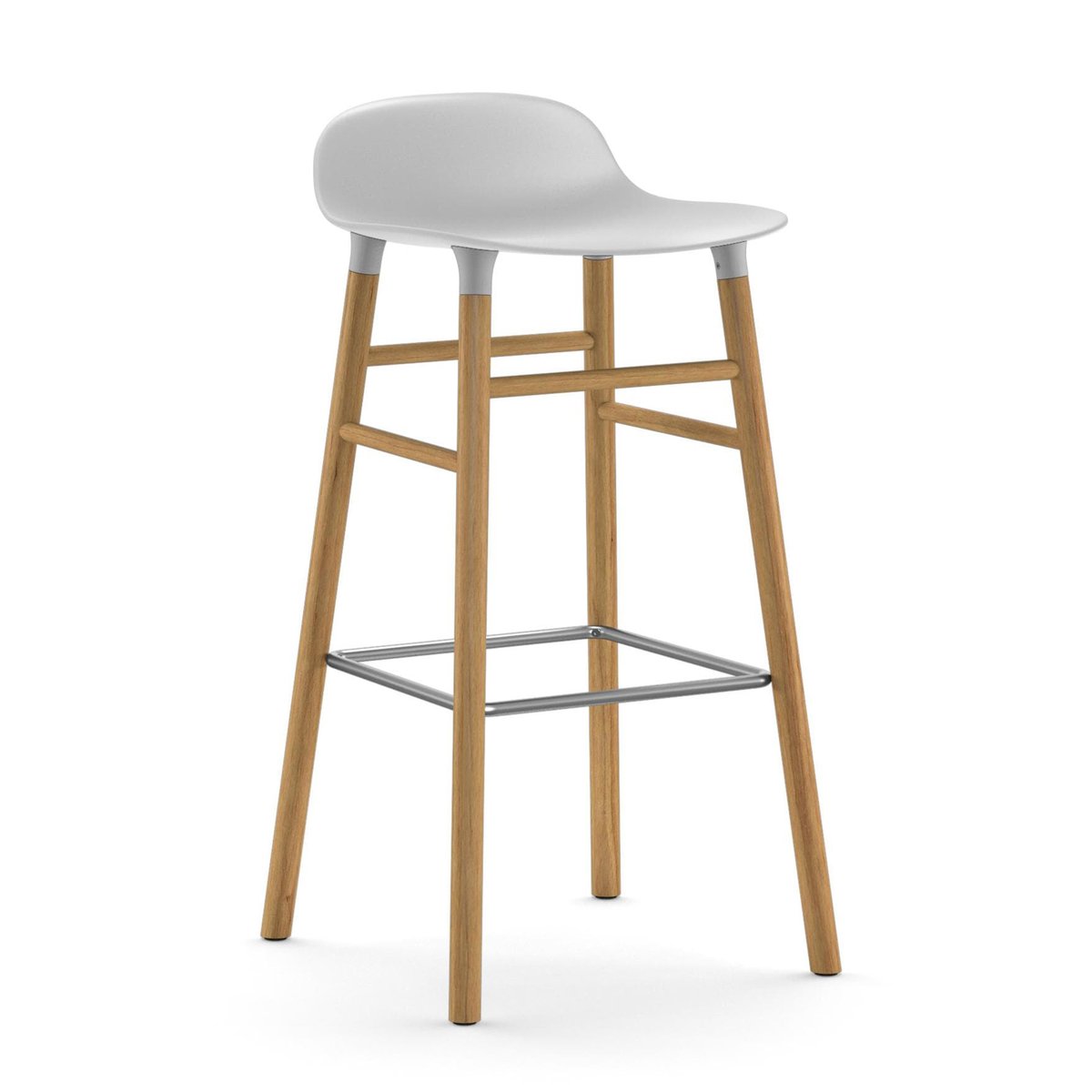 Normann Copenhagen Form barstol eikebein 75 cm hvit