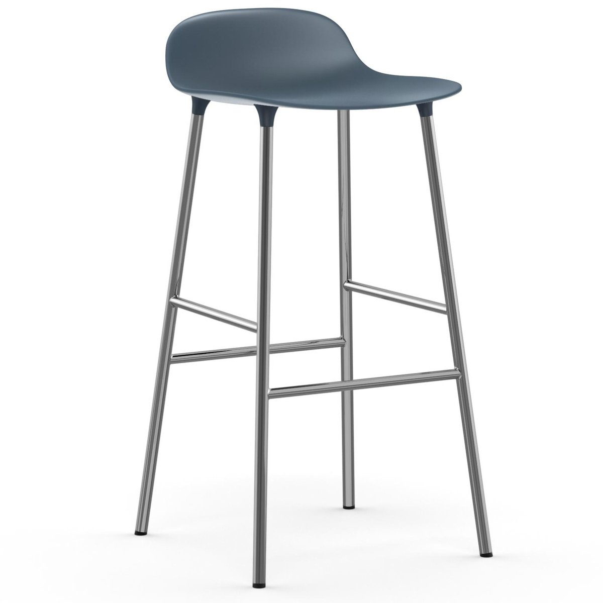 Normann Copenhagen Form barstol forkromede bein 75 cm Blå