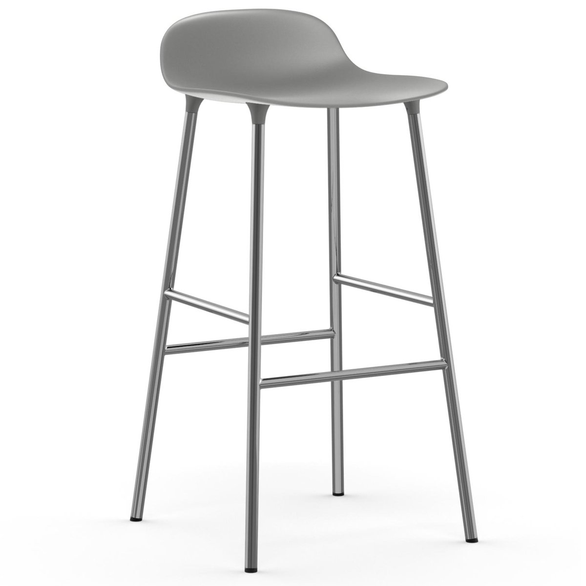 Normann Copenhagen Form barstol forkromede bein 75 cm Grå