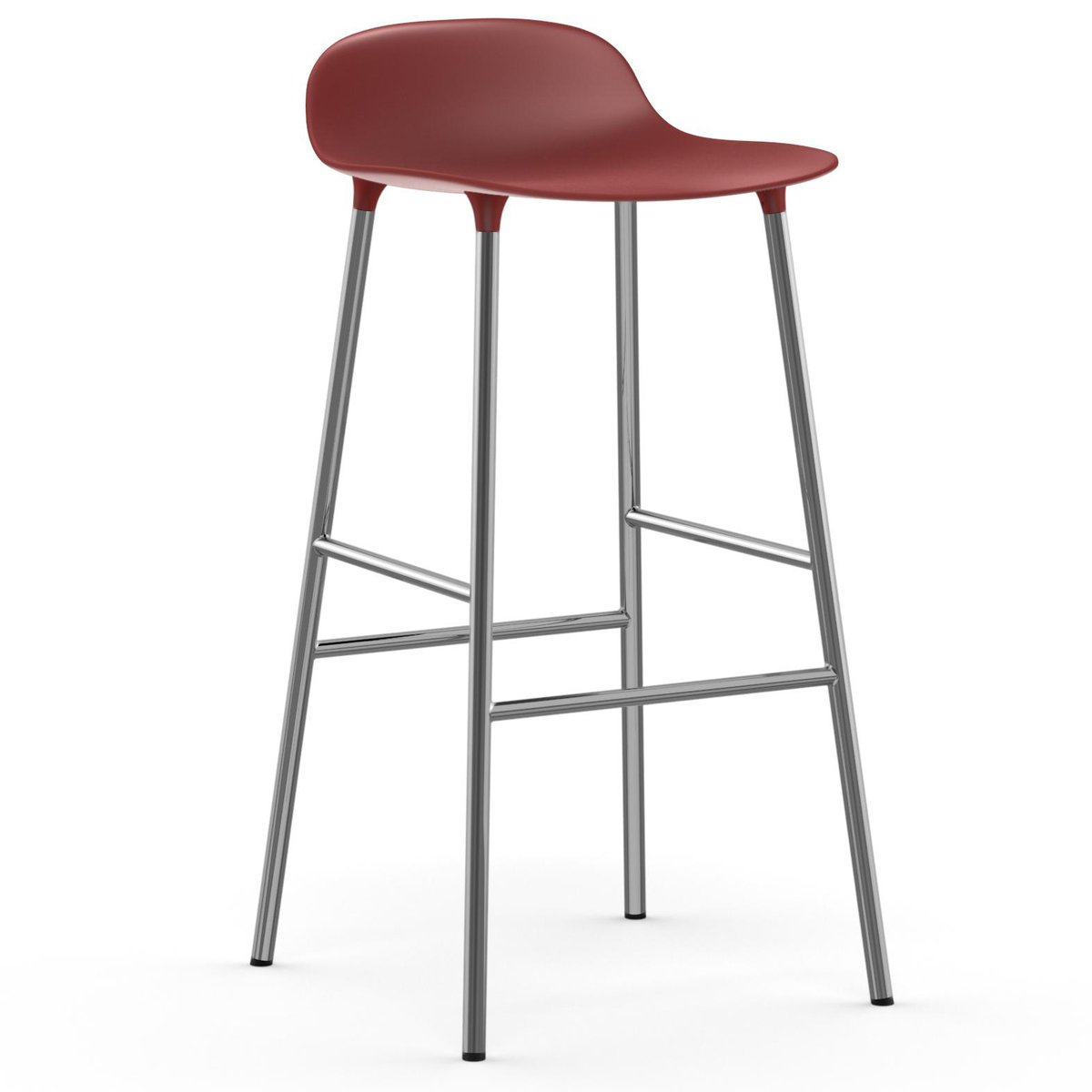 Normann Copenhagen Form barstol forkromede bein 75 cm Rød