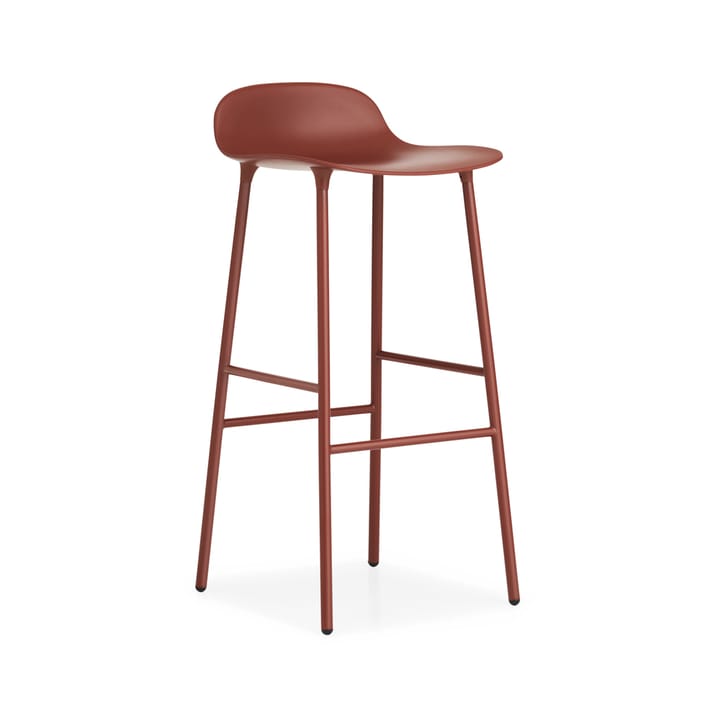 Form barstol høy, red, rødlakkerte stålben Normann Copenhagen