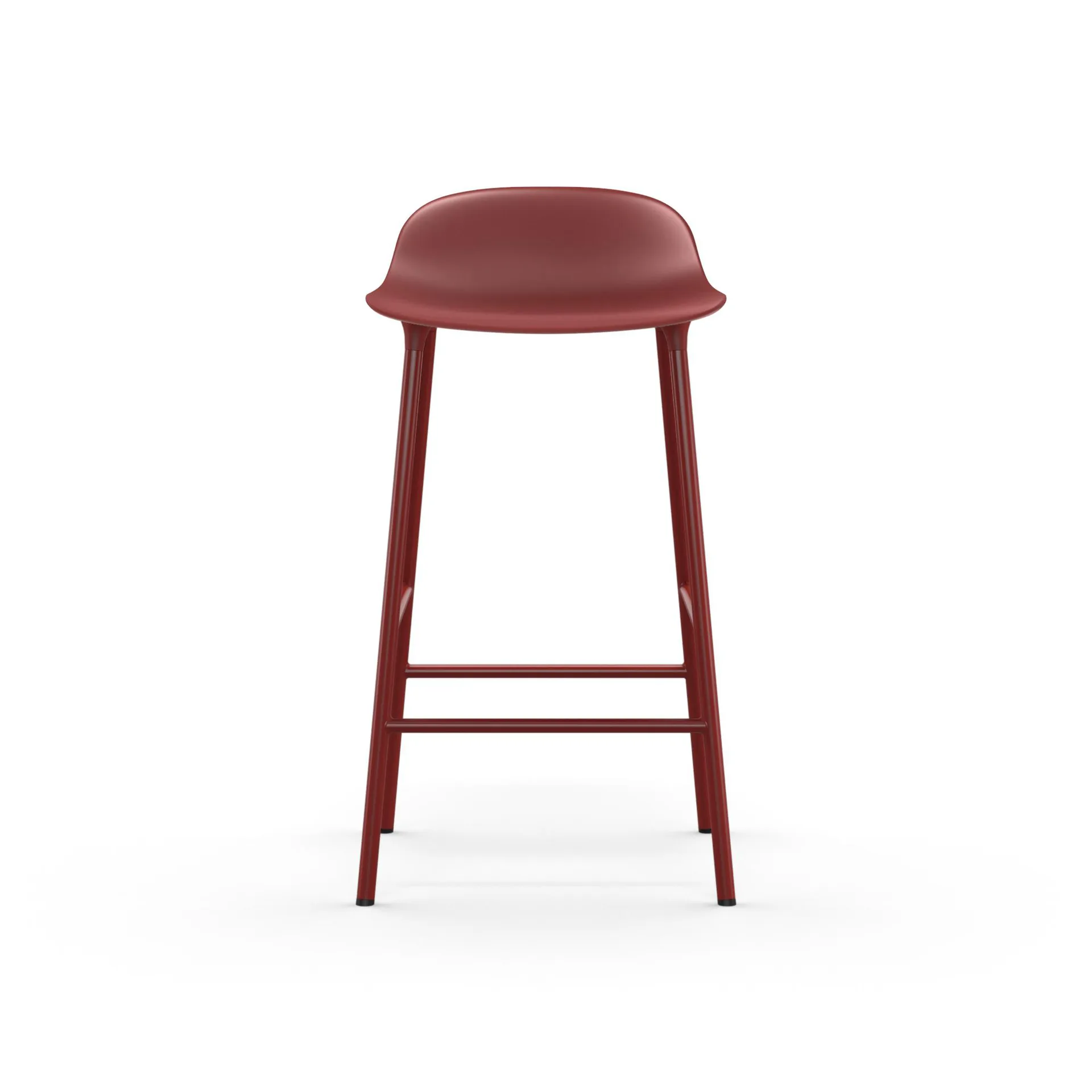 Form barstol lav, red, rødlakkerte stålben Normann Copenhagen