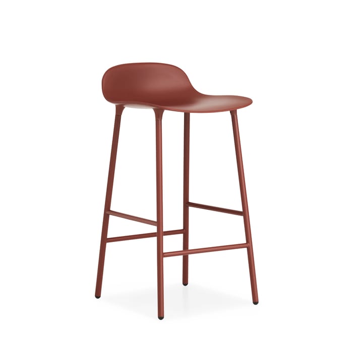 Form barstol lav - red, rødlakkerte stålben - Normann Copenhagen