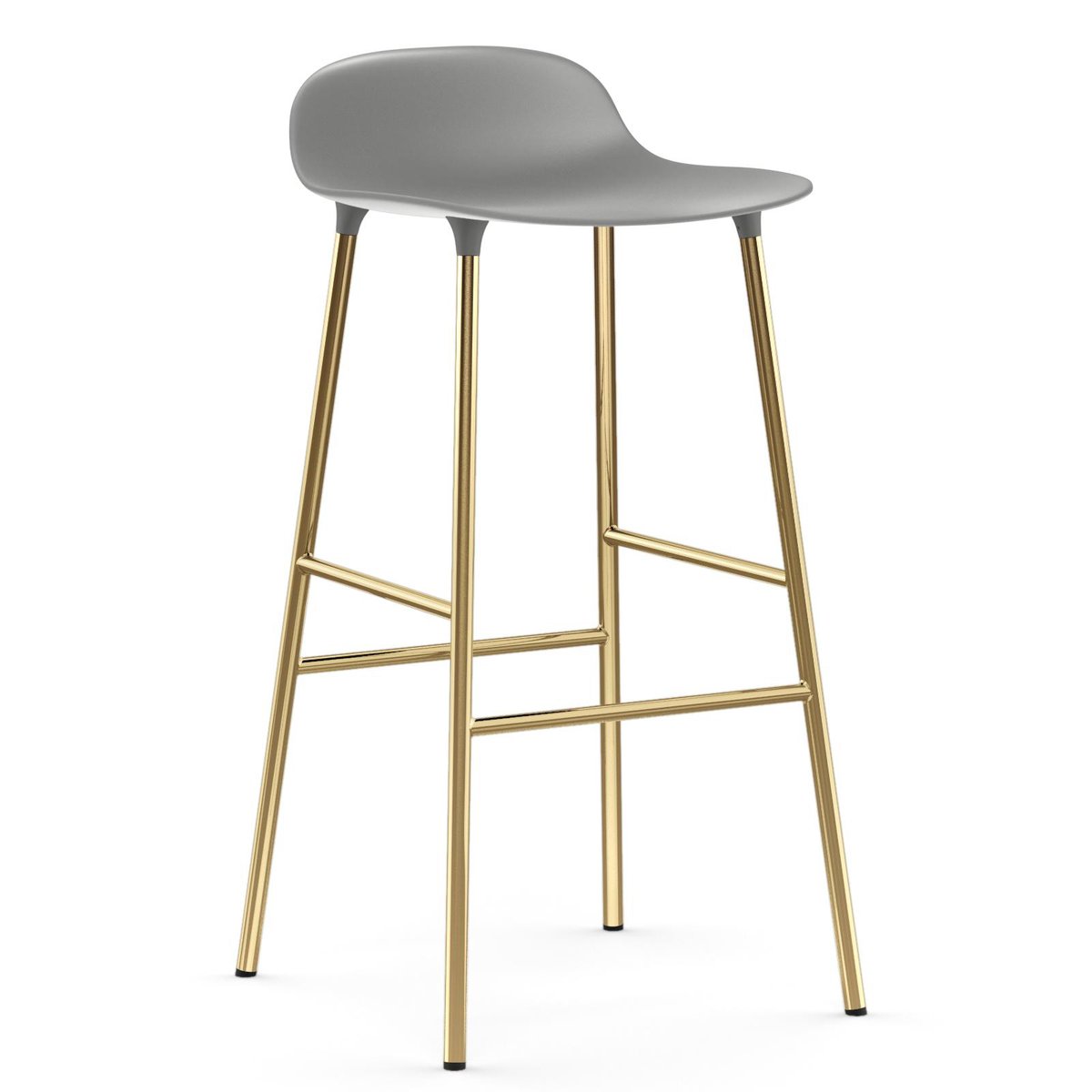 Normann Copenhagen Form barstol messingsbein 75 cm Grå