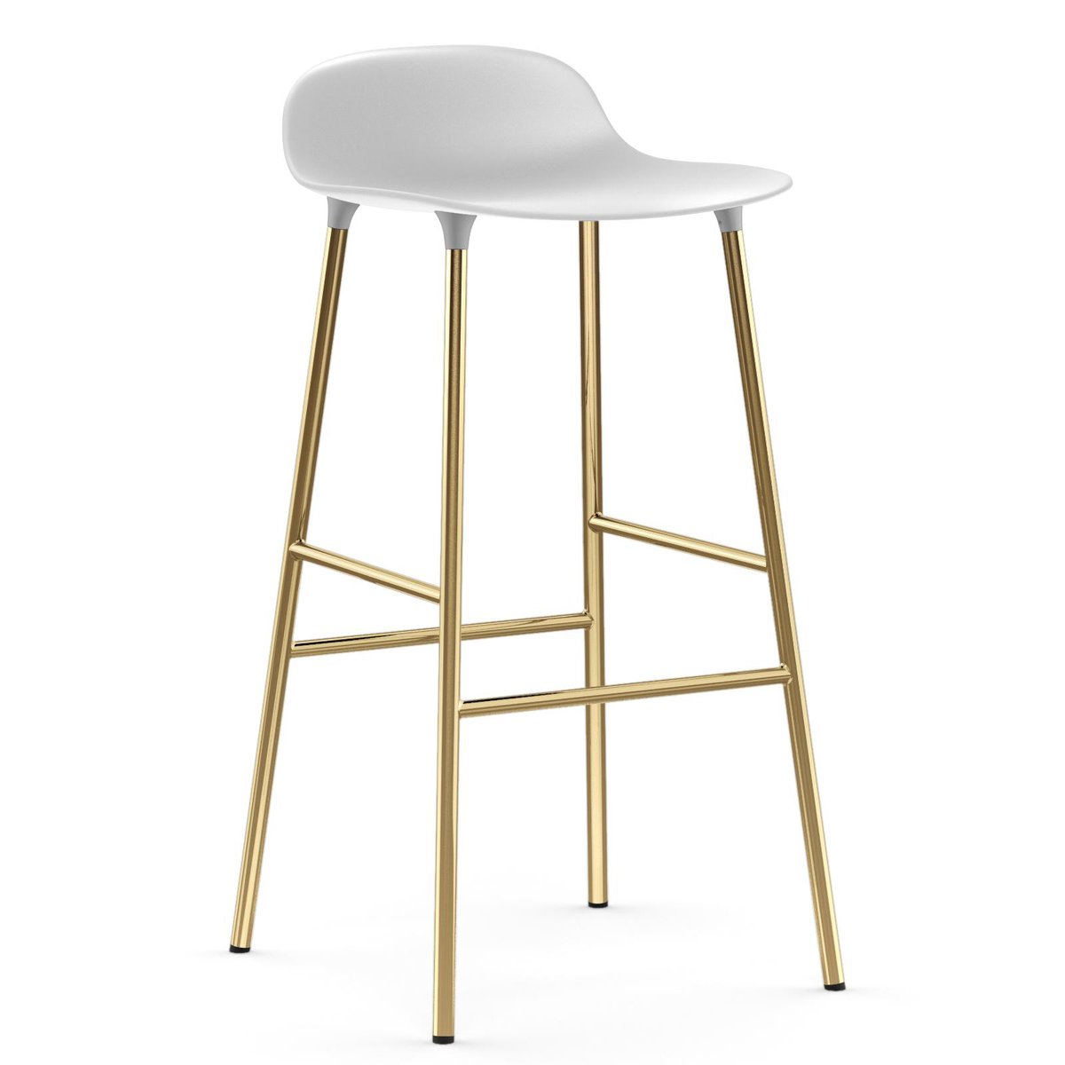 Normann Copenhagen Form barstol messingsbein 75 cm Hvit