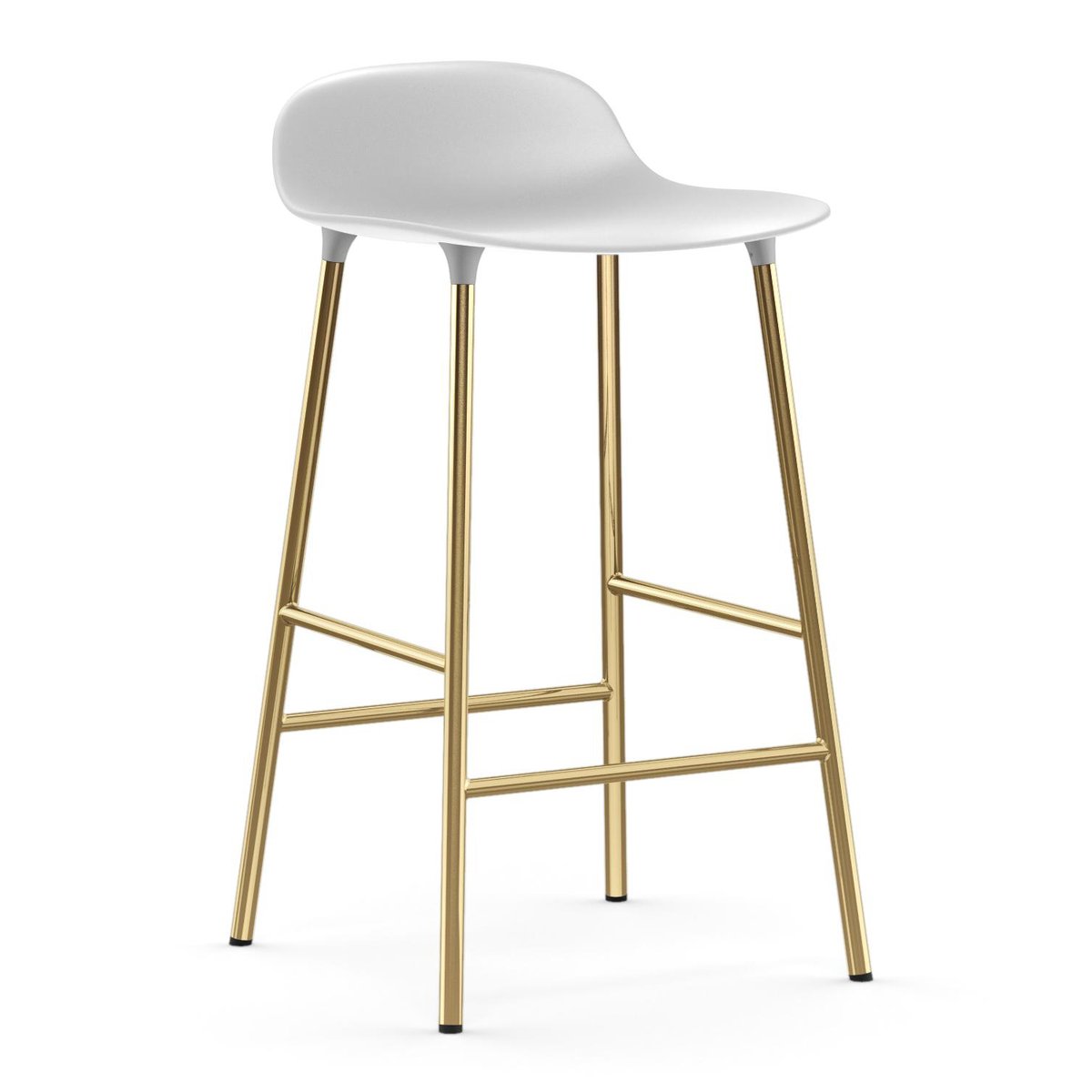 Normann Copenhagen Form barstol messingsbein Hvit