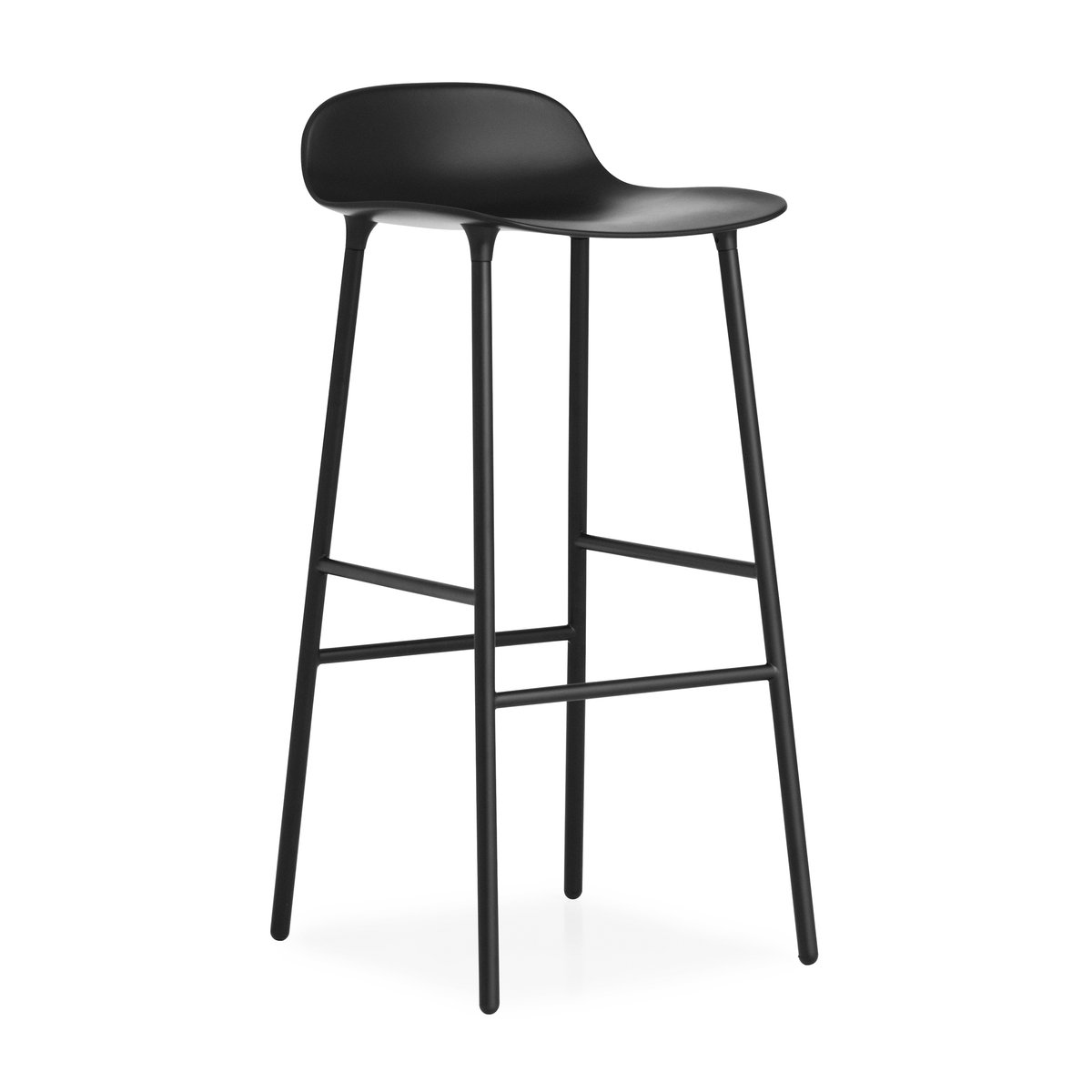 Normann Copenhagen Form barstol metallbein 75 cm svart