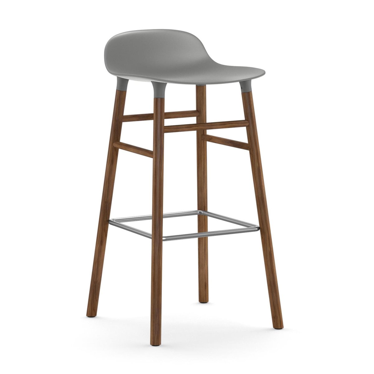 Normann Copenhagen Form barstol valnøttbein 75 cm grå