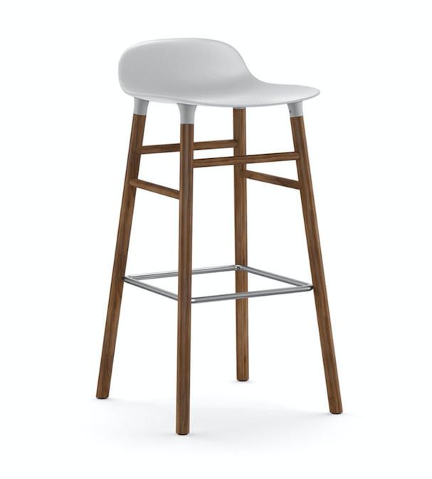 Form barstol valnøttbein 75 cm, Hvit Normann Copenhagen