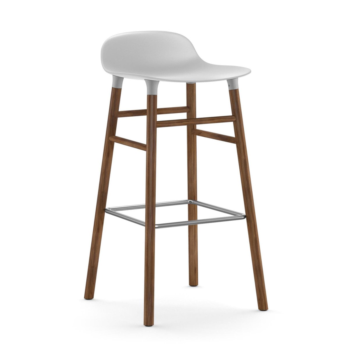 Normann Copenhagen Form barstol valnøttbein 75 cm hvit