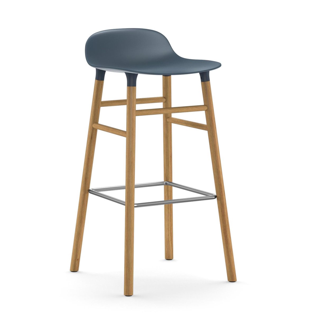 Normann Copenhagen Form Chair barstol eikben blå