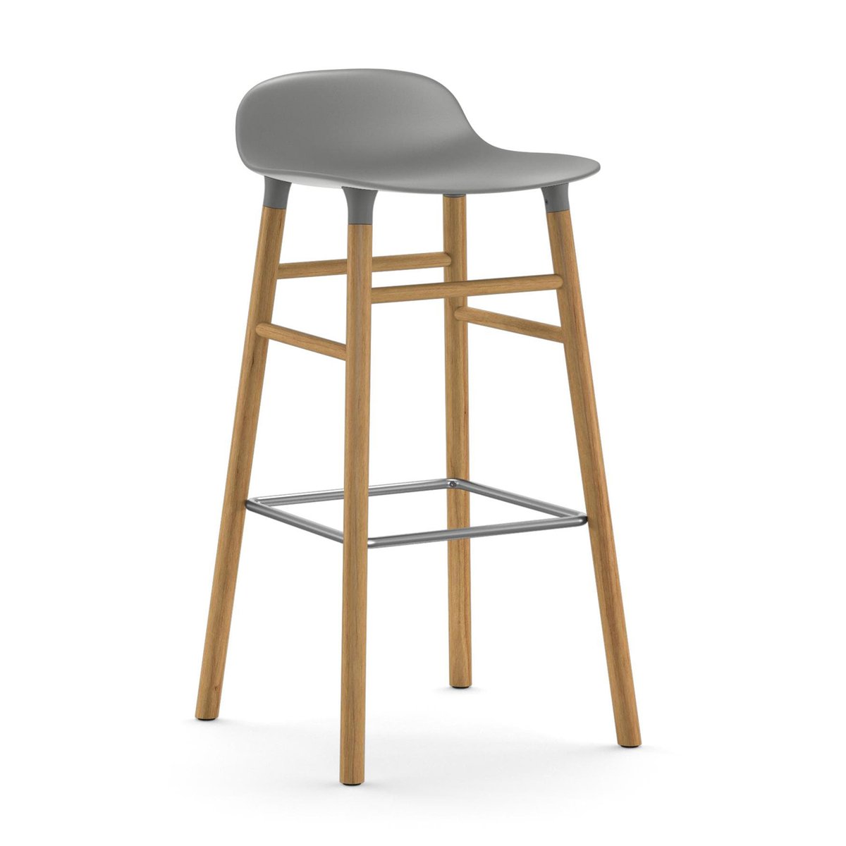 Normann Copenhagen - Form Barstool 65 cm Oak Grey - Barstoler & barkrakker - Simon Legald - Grå - Tre/Plast