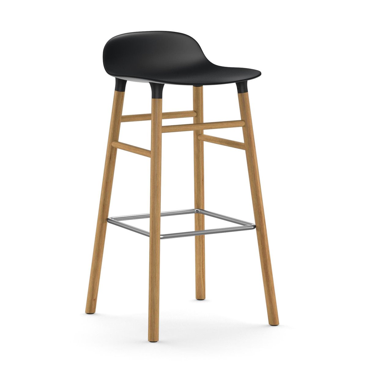 Normann Copenhagen - Form Barstool 65 cm Oak Black - Barstoler & barkrakker - Simon Legald - Svart - Tre/Plast
