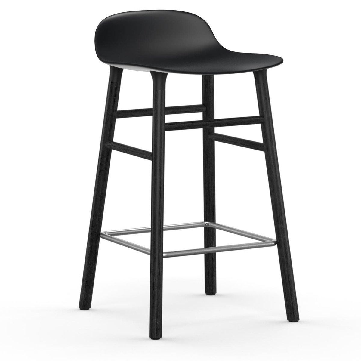 Normann Copenhagen Form Chair barstol lakkerte eikebein 65 cm svart