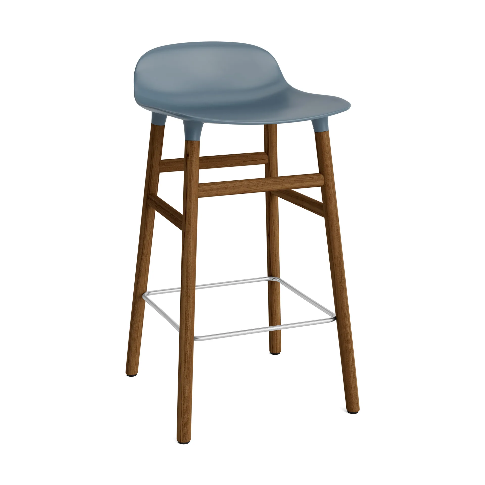 Form Chair barstol valnøttben, blå Normann Copenhagen