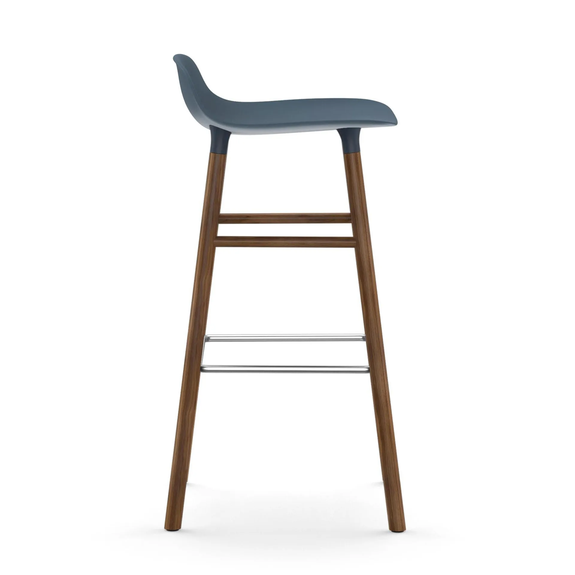 Form Chair barstol valnøttben, blå Normann Copenhagen