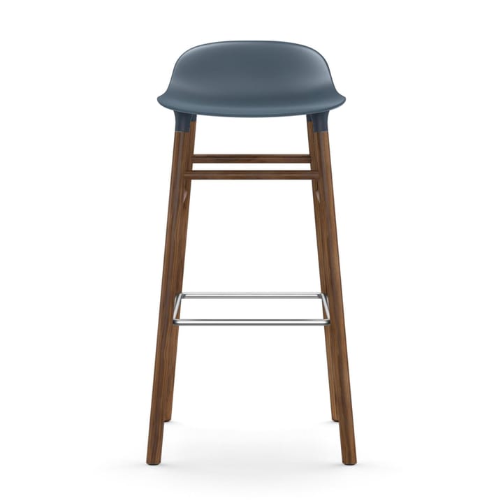 Form Chair barstol valnøttben, blå Normann Copenhagen