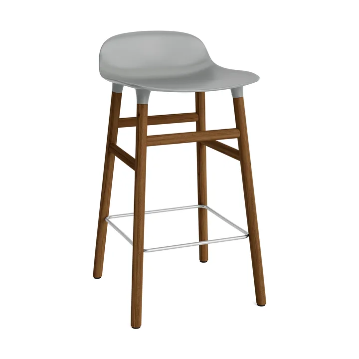Form Chair barstol valnøttben - grå - Normann Copenhagen
