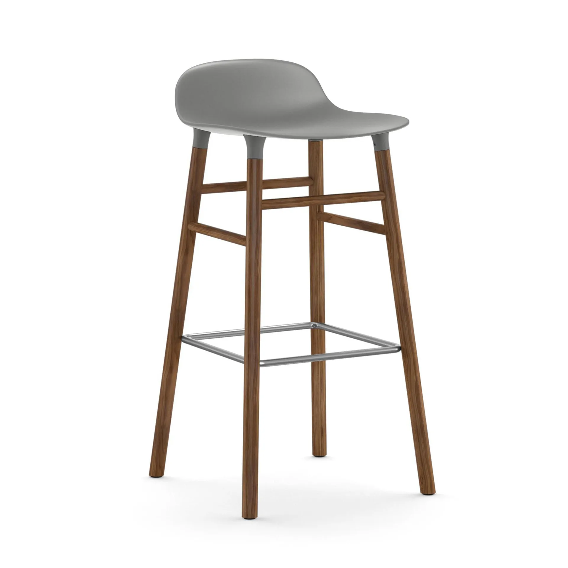 Form Chair barstol valnøttben, grå Normann Copenhagen
