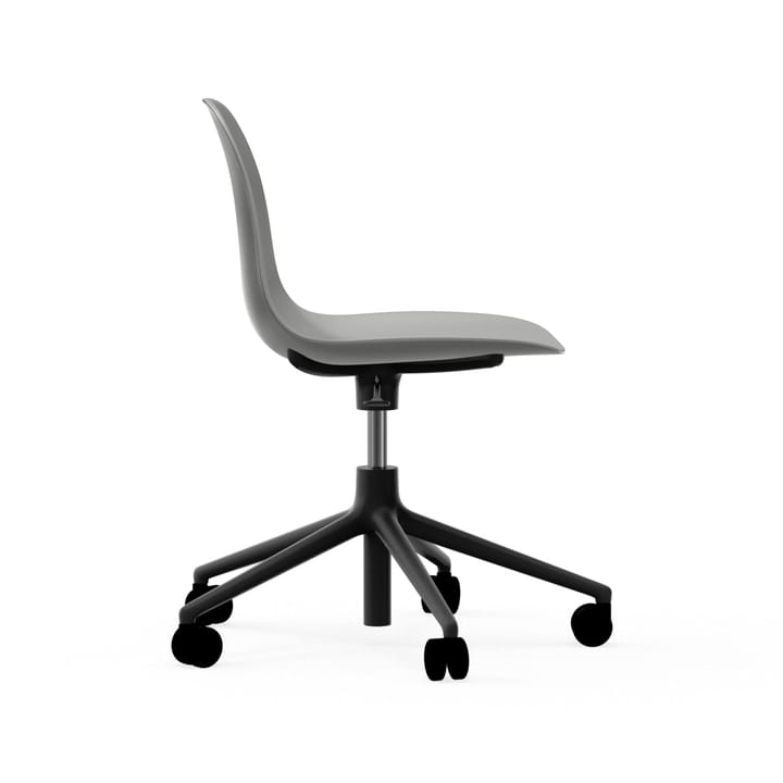 Form chair, dreibar stol, 5W kontorstol, Grå, sort aluminium, hjul Normann Copenhagen
