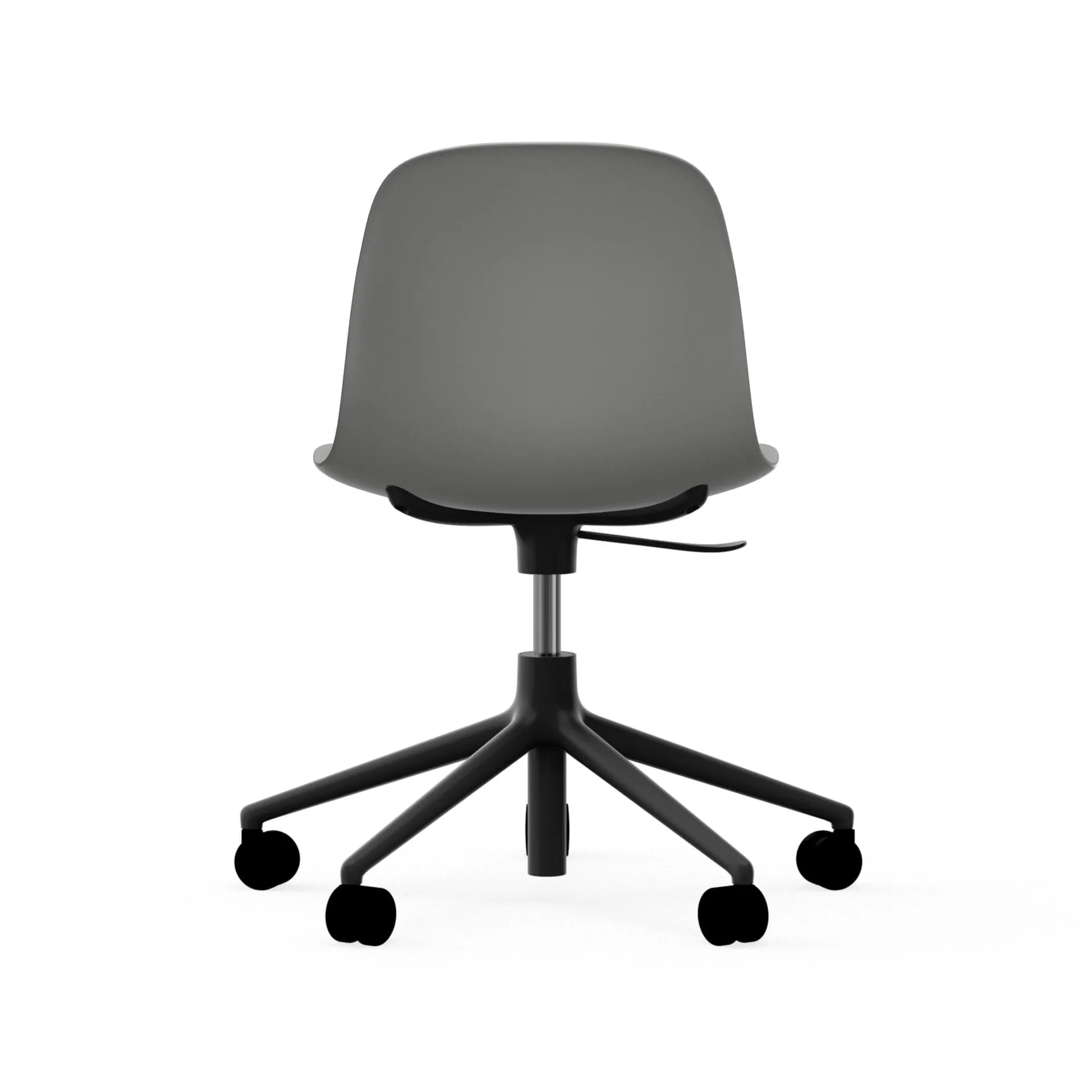 Form chair, dreibar stol, 5W kontorstol, Grå, sort aluminium, hjul Normann Copenhagen