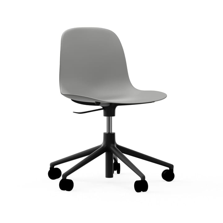 Form chair, dreibar stol, 5W kontorstol, Grå, sort aluminium, hjul Normann Copenhagen