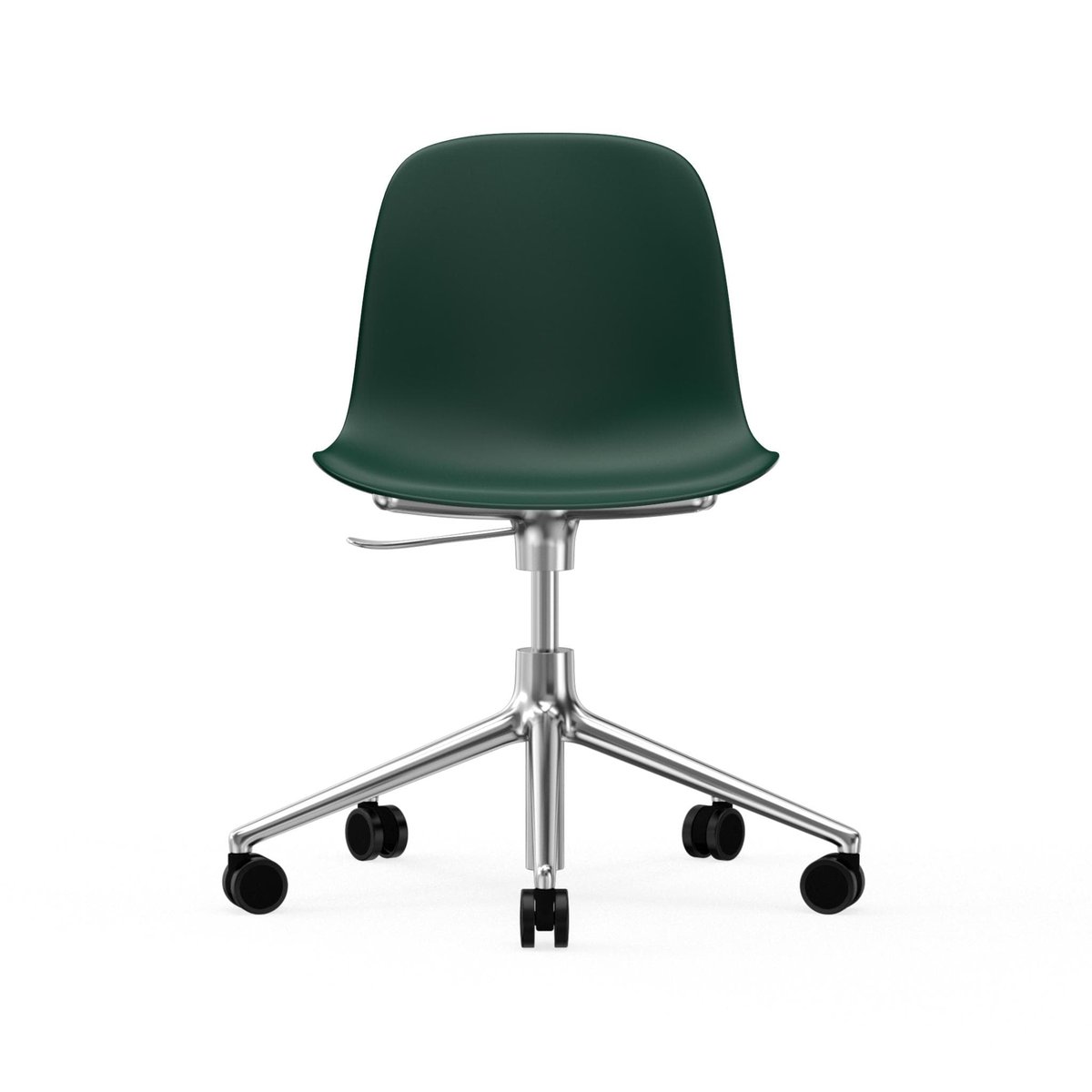 Normann Copenhagen Form chair dreibar stol 5W kontorstol grønn aluminium hjul