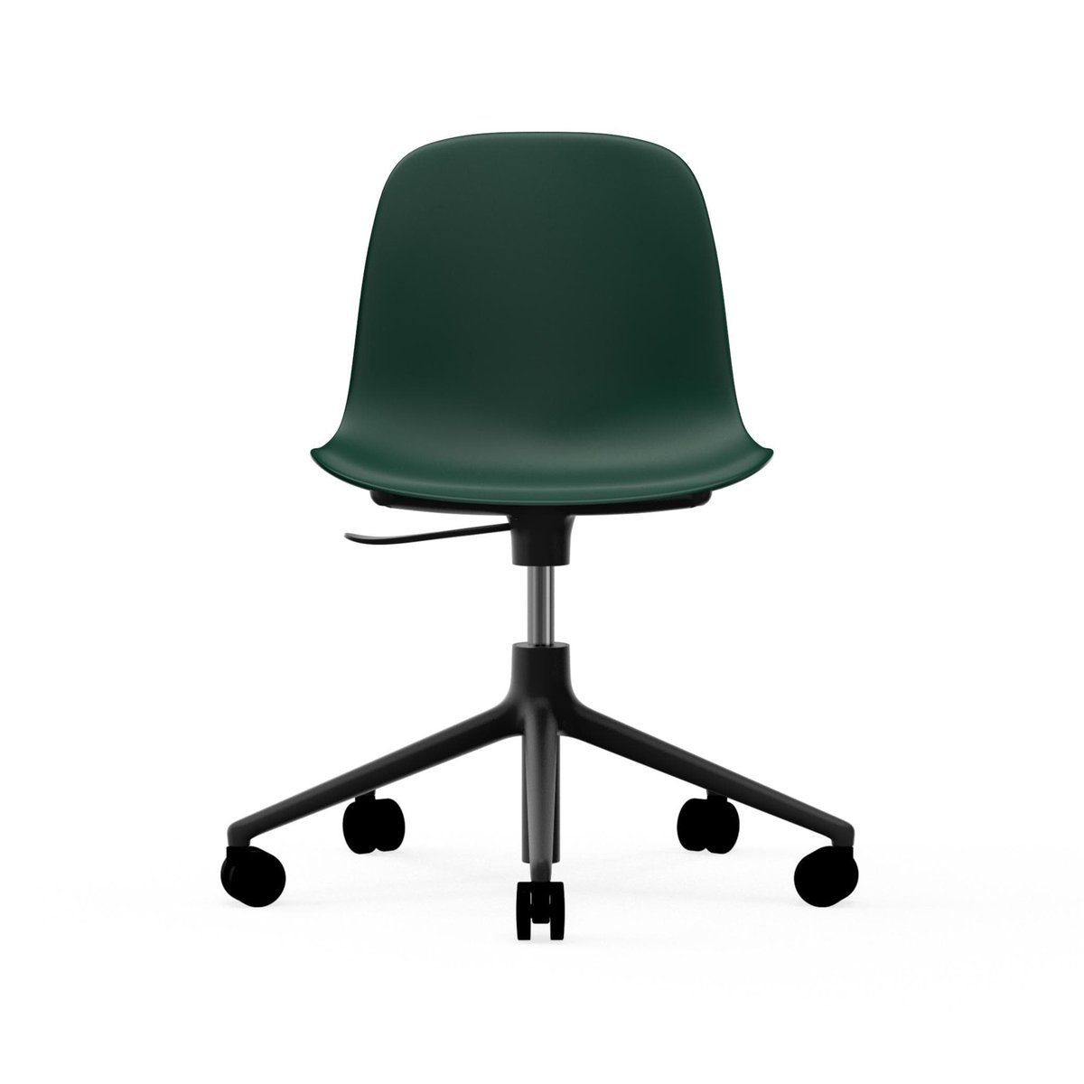 Normann Copenhagen Form chair dreibar stol 5W kontorstol grønn sort aluminium hjul