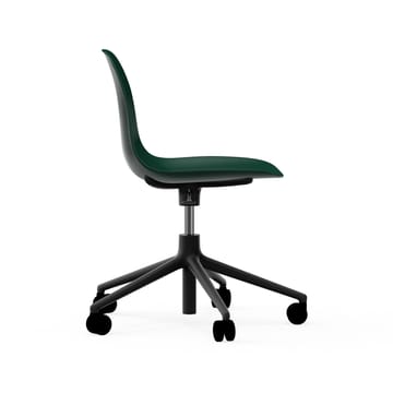 Form chair, dreibar stol, 5W kontorstol - grønn, sort aluminium, hjul - Normann Copenhagen