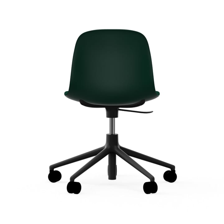Form chair, dreibar stol, 5W kontorstol, grønn, sort aluminium, hjul Normann Copenhagen