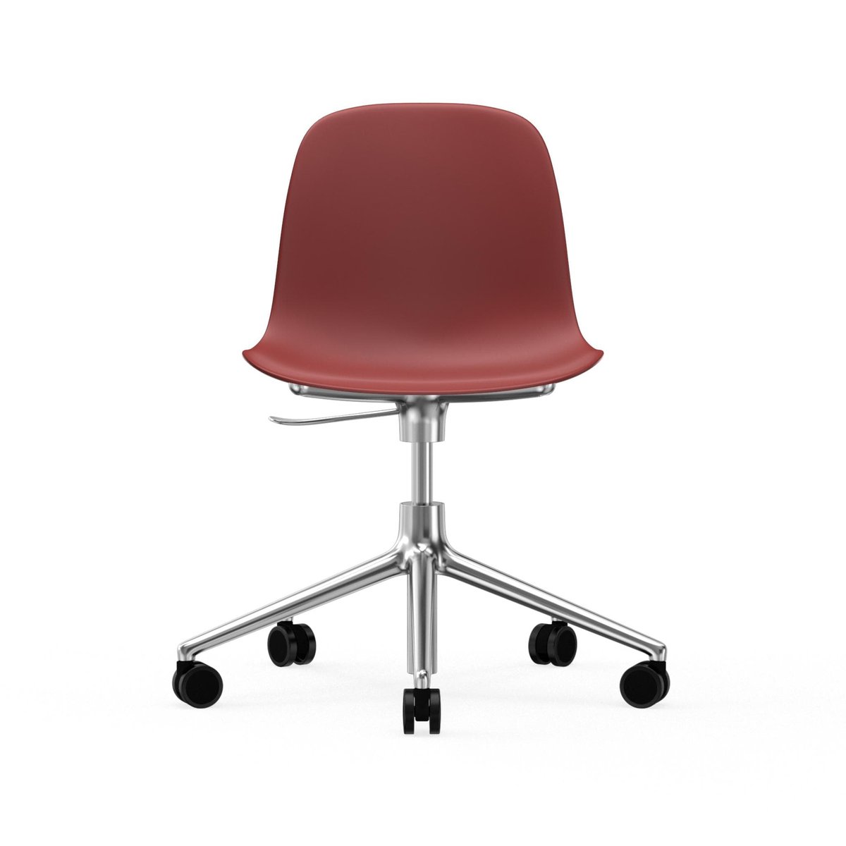 Normann Copenhagen Form chair, dreibar stol, 5W kontorstol rød, aluminium, hjul