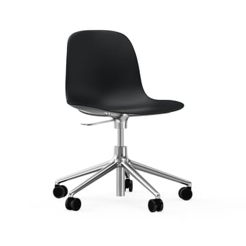 Form chair, dreibar stol, 5W kontorstol - sort, aluminium, hjul - Normann Copenhagen