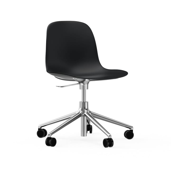 Form chair, dreibar stol, 5W kontorstol, sort, aluminium, hjul Normann Copenhagen