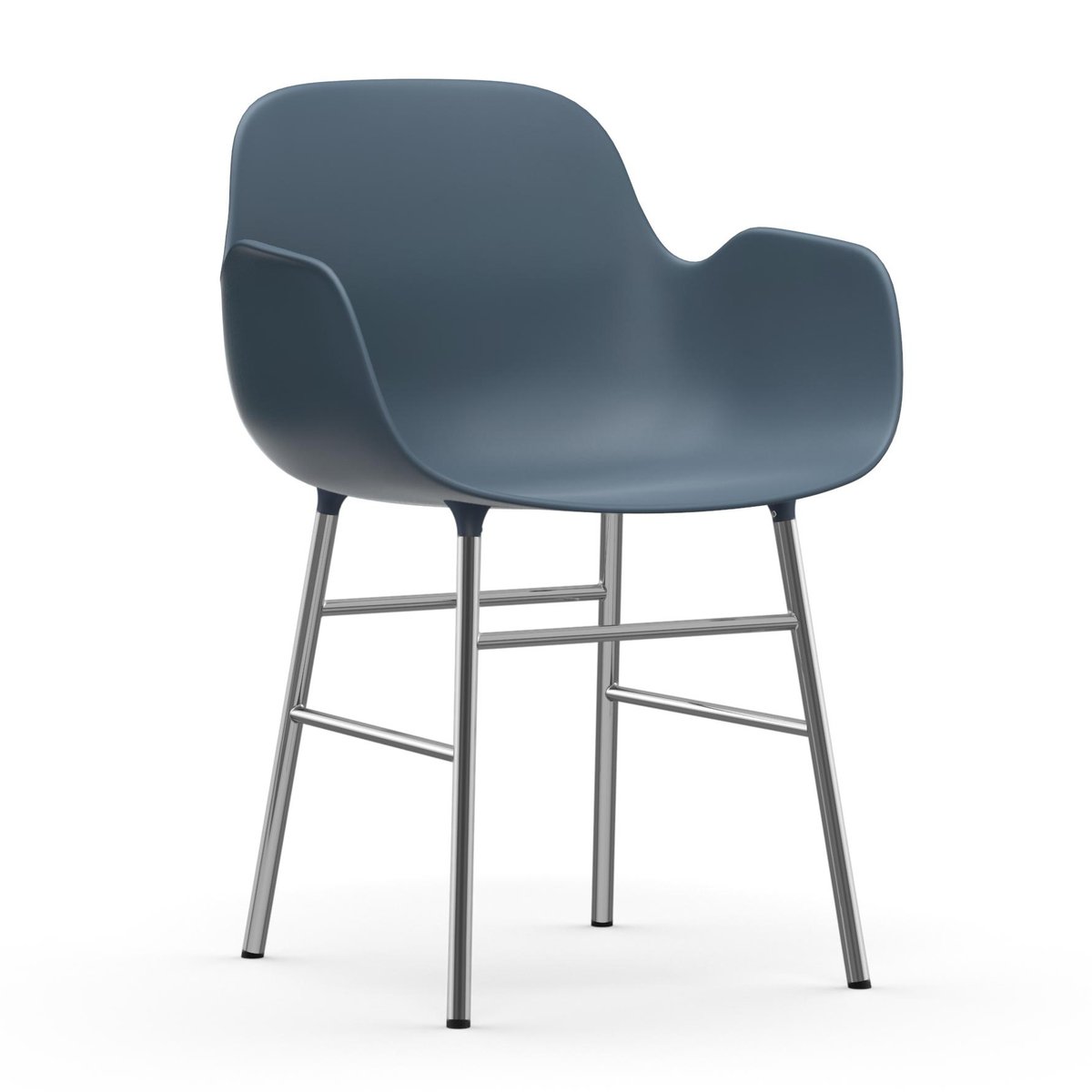 Normann Copenhagen Form karmstol kromede bein Blå