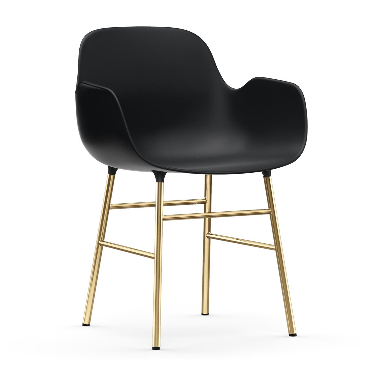 Normann Copenhagen Form karmstol messingsbein Svart