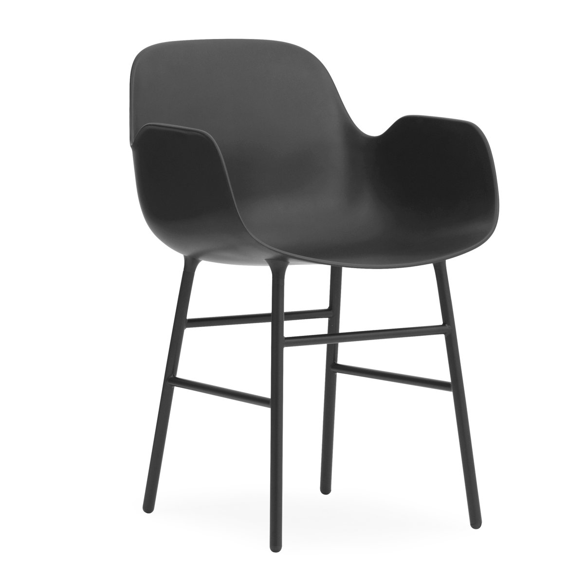 Normann Copenhagen Form karmstol metallbein Svart