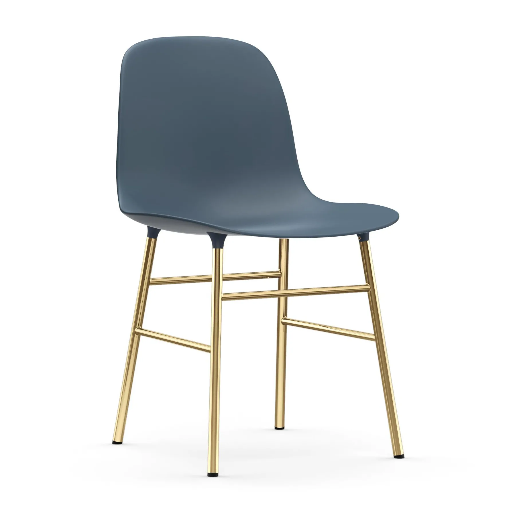 Form stol messingsbein, Blå Normann Copenhagen