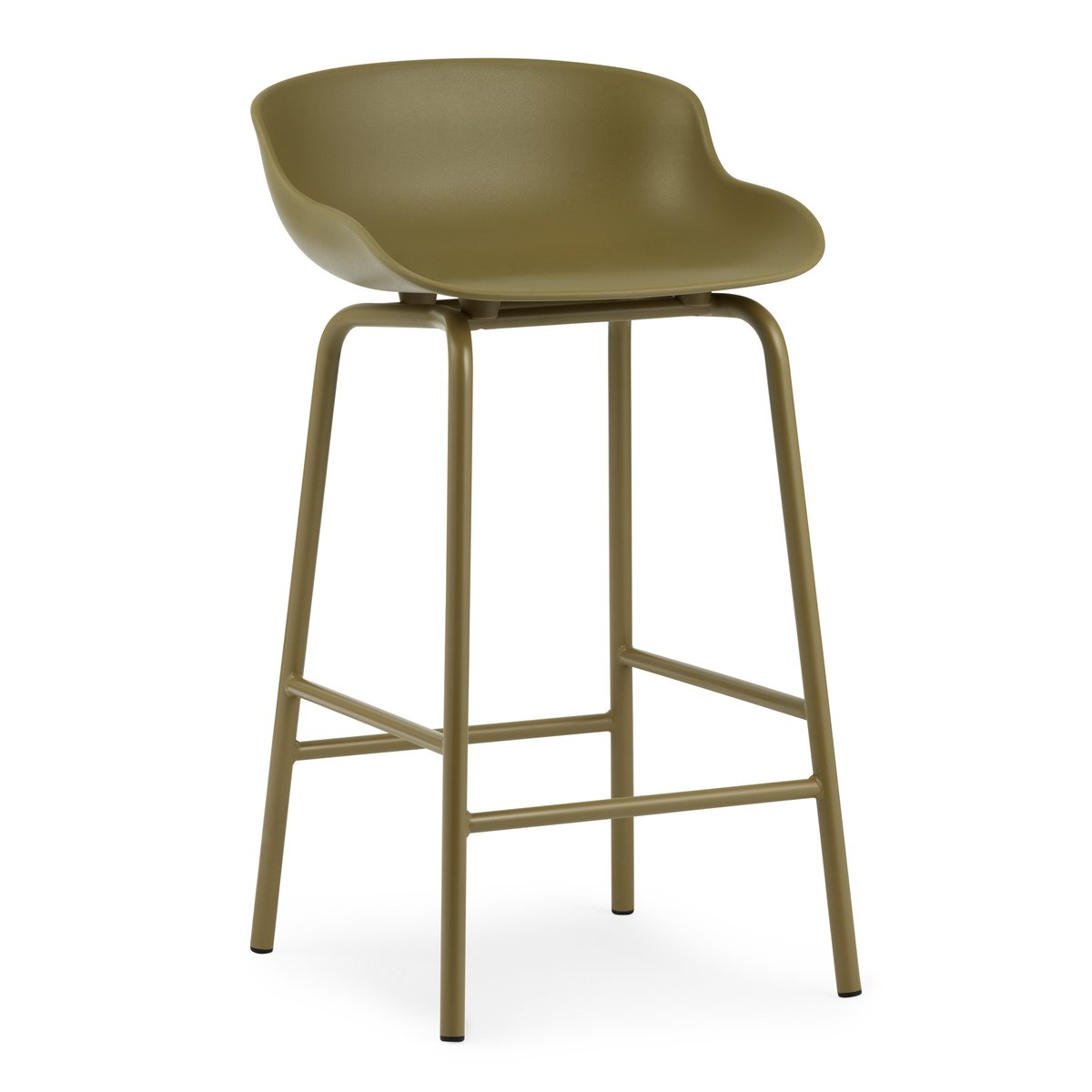 Normann Copenhagen Hyg barstol metallben 65 cm Olivengrønn