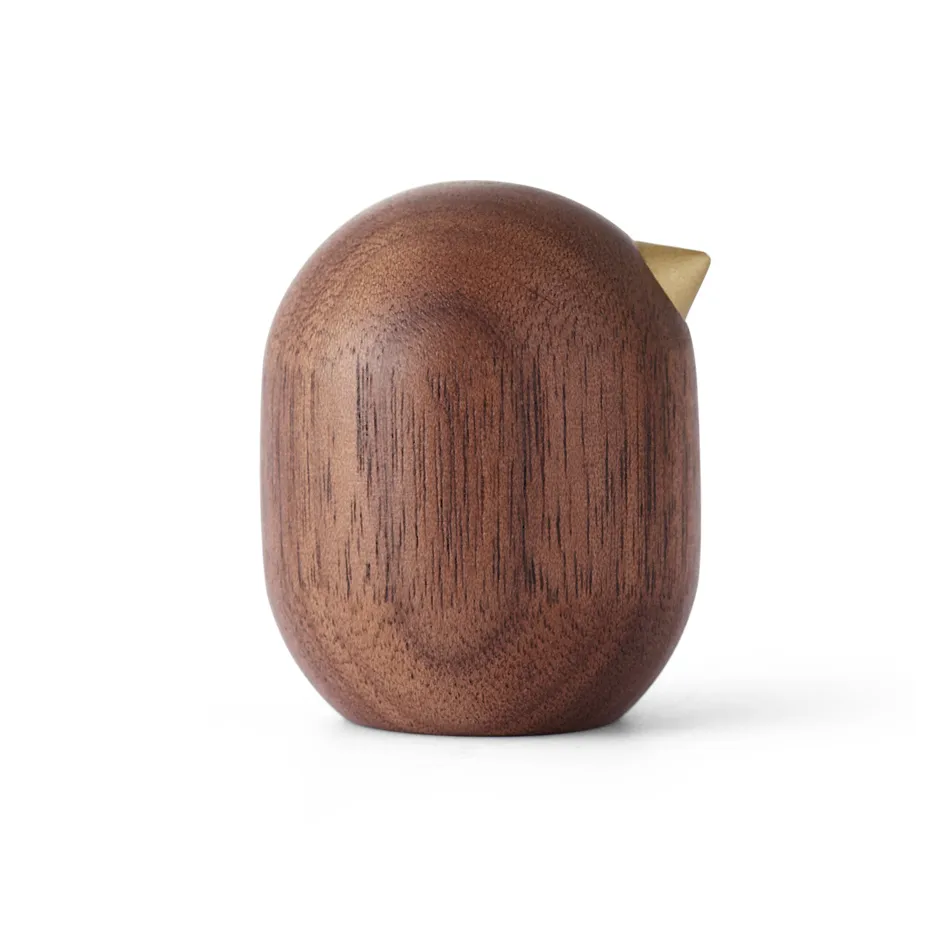 Normann Copenhagen Little Bird figur valnøtt 4,5 cm