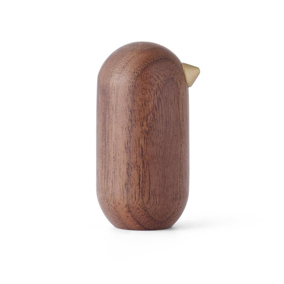 Normann Copenhagen Little Bird figur valnøtt 5 cm